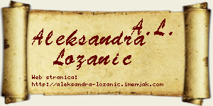 Aleksandra Lozanić vizit kartica